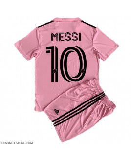 Günstige Inter Miami Lionel Messi #10 Heimtrikotsatz Kinder 2023-24 Kurzarm (+ Kurze Hosen)